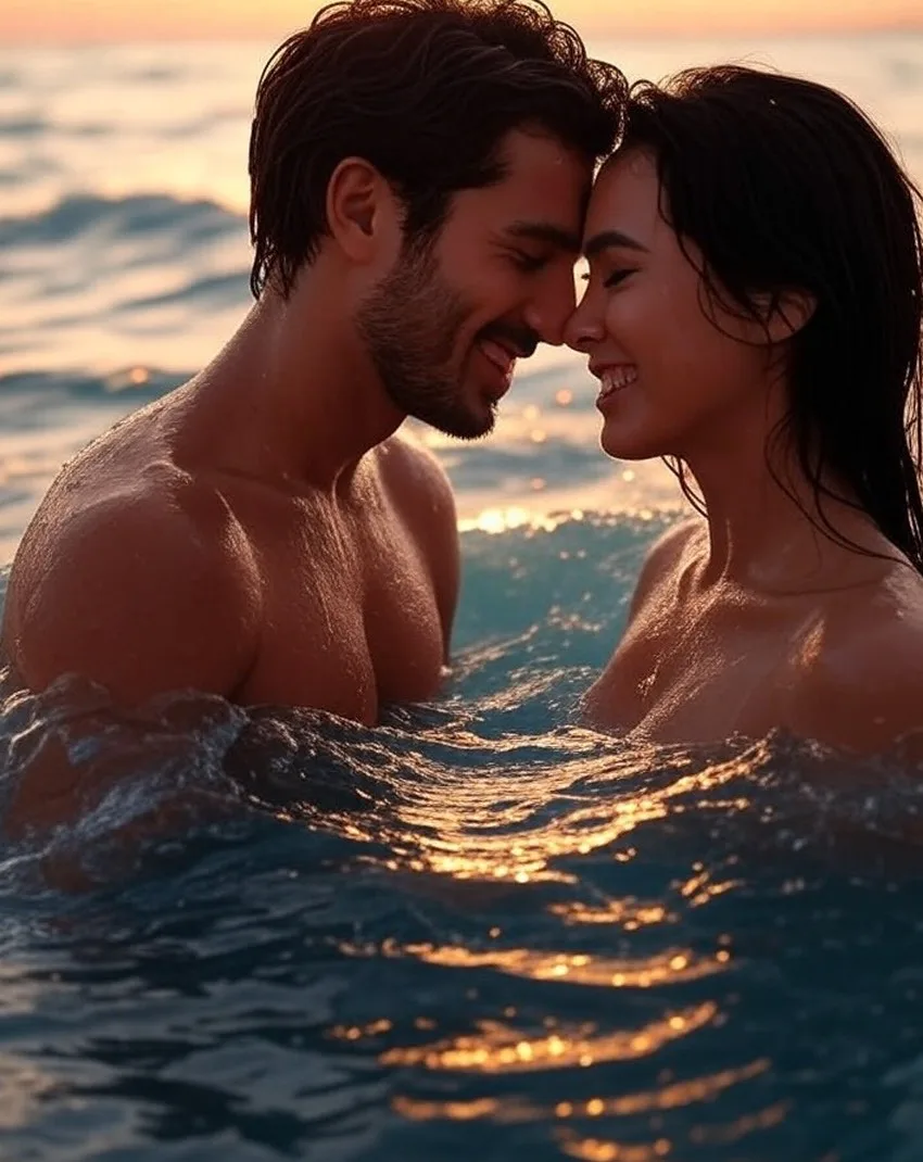 baiser dans eau